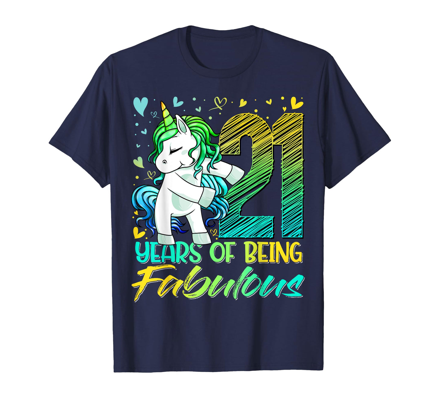 21 Year Old Gifts Unicorn Flossing 21st Birthday Girl Party T-Shirt