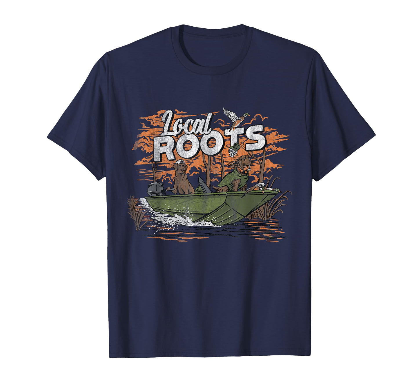 Local Roots Duck Hunting Waterfowl Outdoor Local Boy Vintage T-Shirt