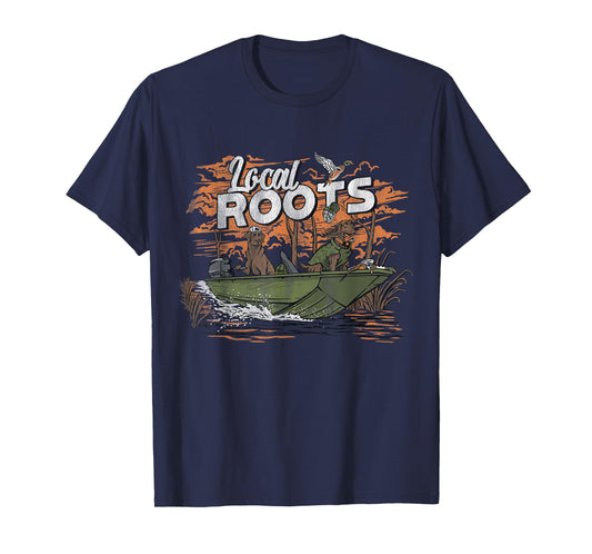 Local Roots Duck Hunting Waterfowl Outdoor Local Boy Vintage T-Shirt