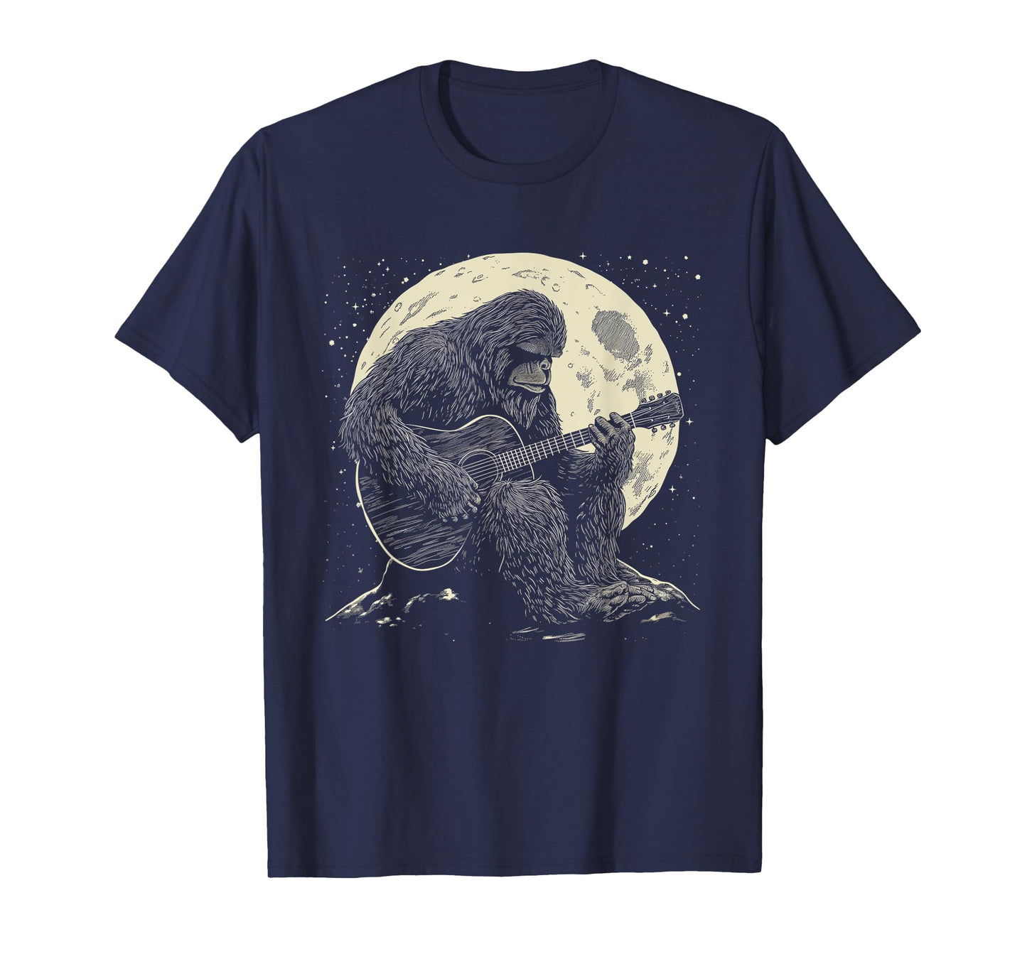 Bigfoot Playing Guitar Player Funny Sasquatch Guitarist T-Shirt
