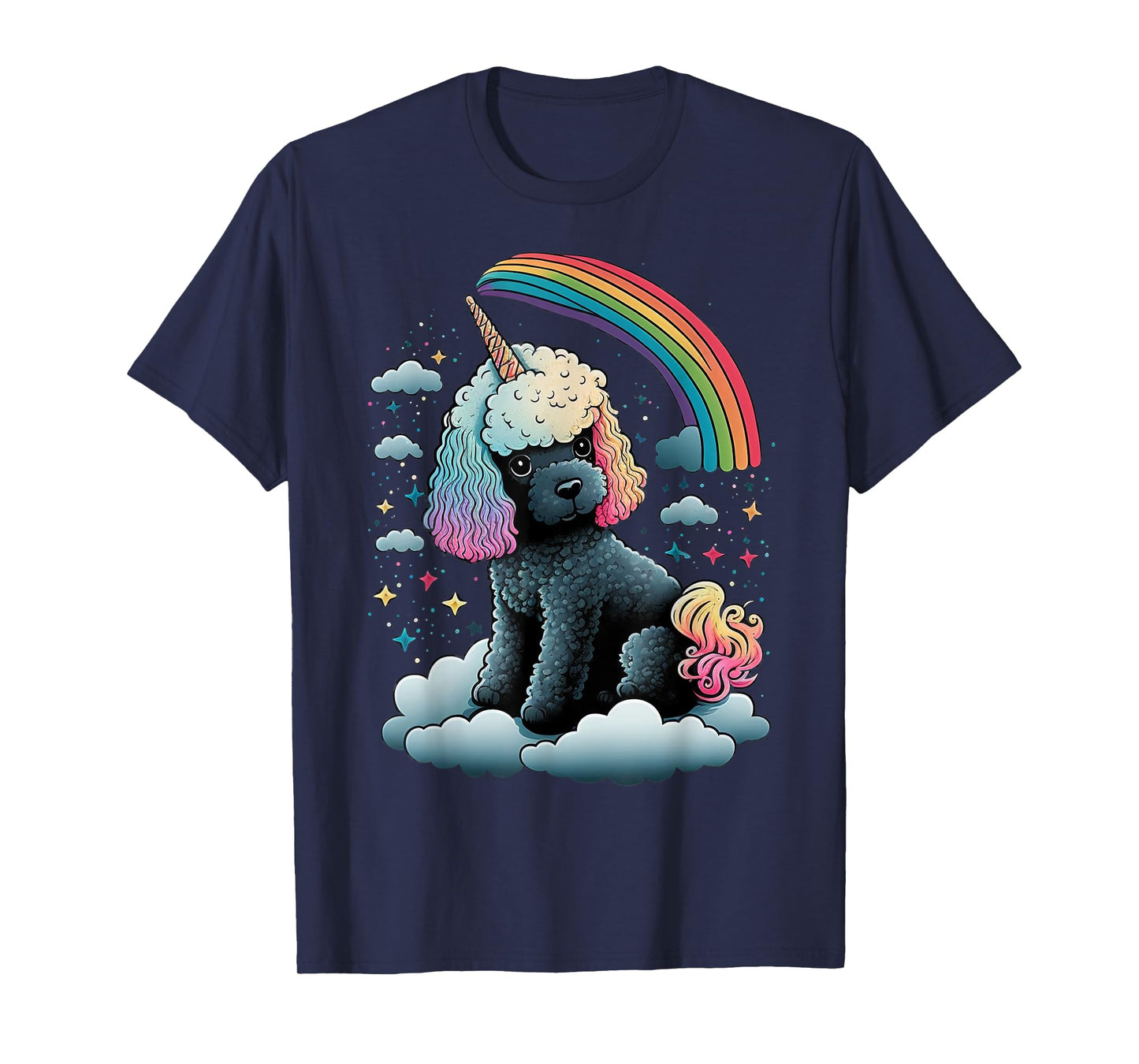 Toy Poodle Unicorn on Rainbow Unicorn Poodle T-Shirt