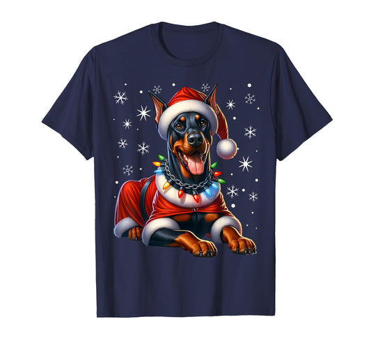 Doberman Santa Claus Costume Doberman Xmas Doberman T-Shirt
