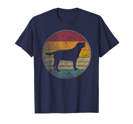 Labrador Retriever Dog Vintage Distressed Retro Silhouette T-Shirt for Men Women Kids
