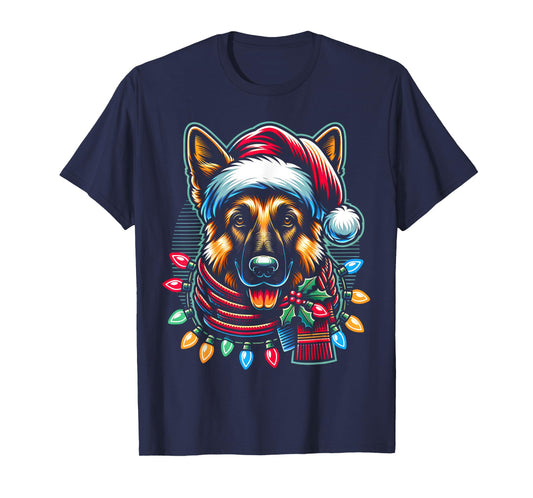 Christmas German Shepherd Xmas Shepherd Mom Dog Lover Womens T-Shirt