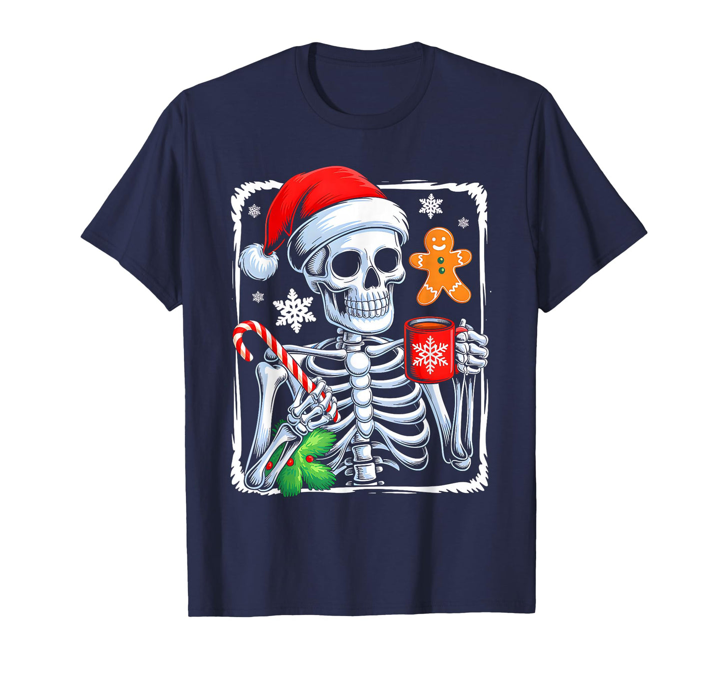 Christmas Skeleton Hot Chocolate Funny Xmas Men Women Kids T-Shirt