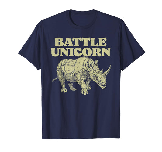 Battle Unicorn! Funny Vintage Armored Rhino T-Shirt