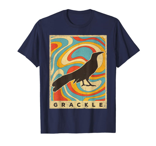 Vintage Grackle Bird Lover Animal Retro Style T-Shirt