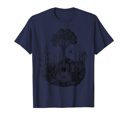 Acoustic Guitar With Plants And Trees Guitarist T-Shirt