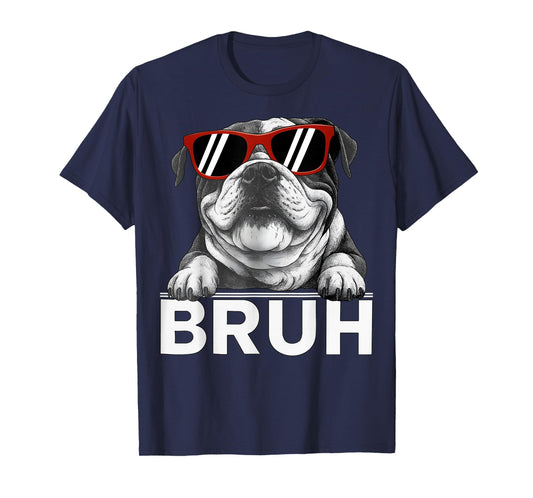 Vintage Retro Bruh Bulldog Meme Gift for Men Women Kid T-Shirt