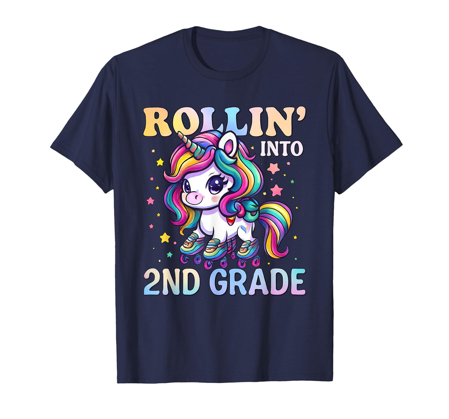 2nd Grade Back To School First Day Girl Rollin Unicorn T-Shirt