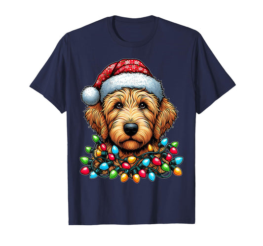 Golden Doodle Goldendoodle Christmas Hat Xmas T-Shirt
