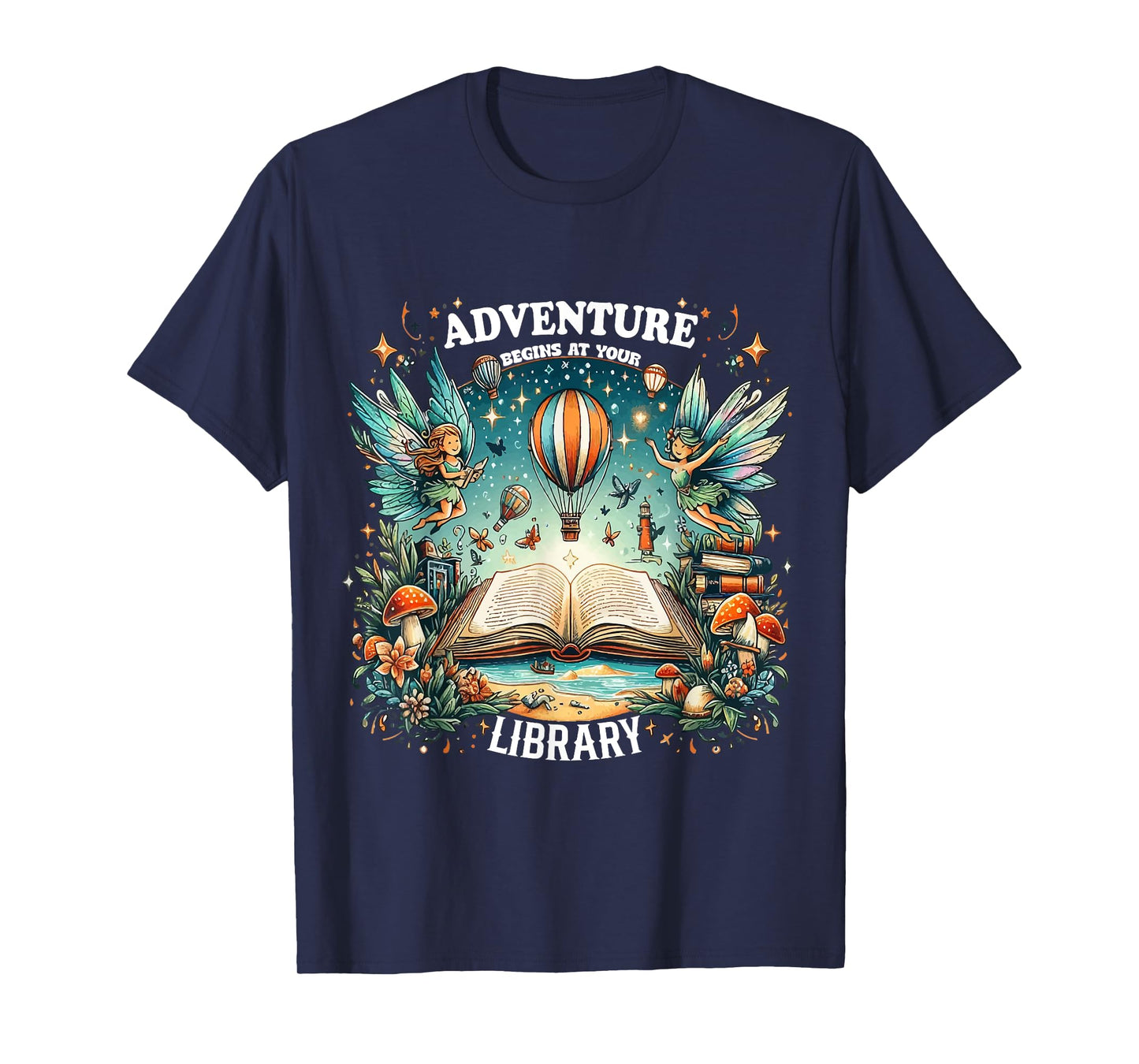 Adventure Begins at Your Library Summer fairies Reading 2024 Men Women T-Shirt