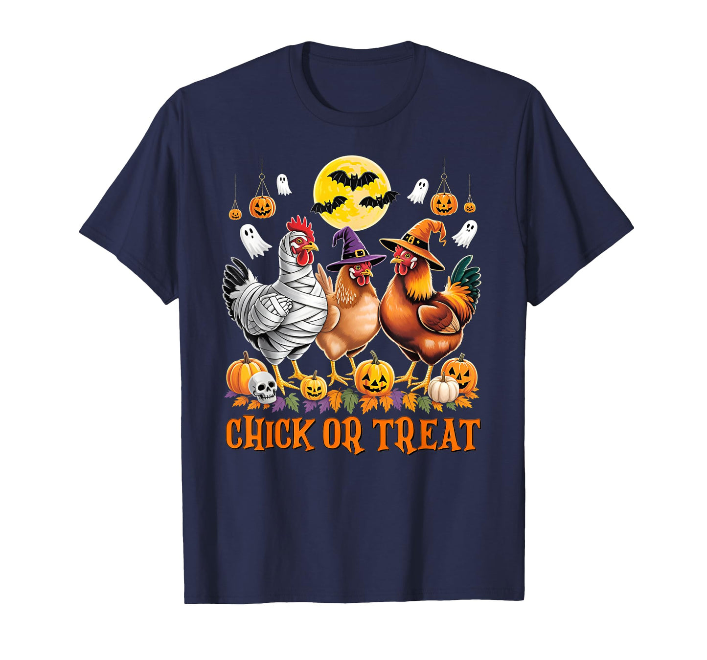 Halloween Chicken Witch Chick Or Treat Spooky Season T-Shirt