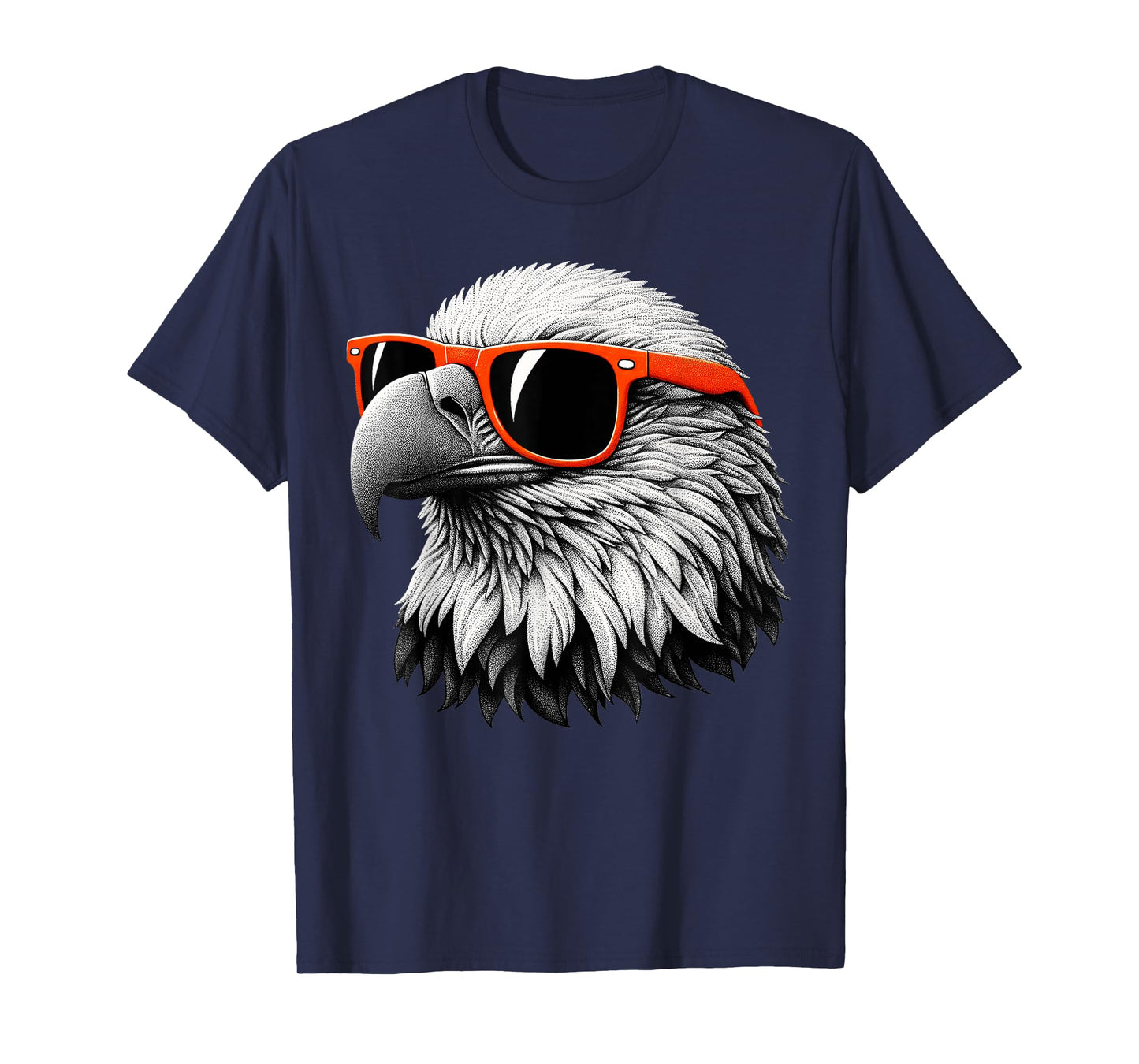 Cool Bald Eagle Bird Wearing Sunglasses Graphic Art T-Shirt