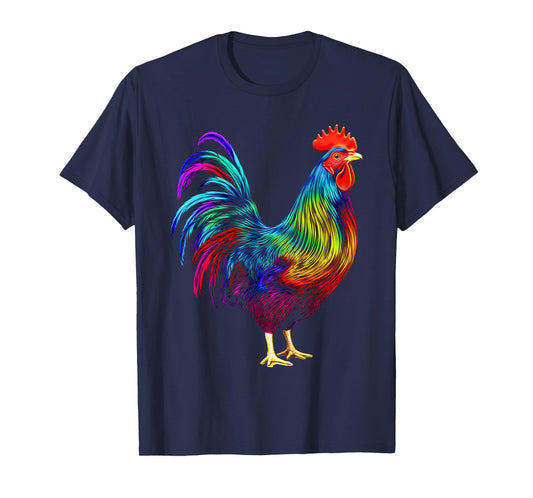 Chicken Colorful Art Animal Graphic Motif Chicken T-Shirt