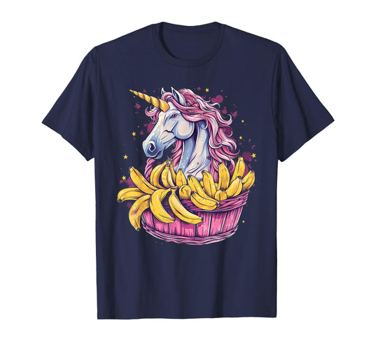 Banana Unicorn Portrait Bananas Fruit Artwork Banana Lover T-Shirt
