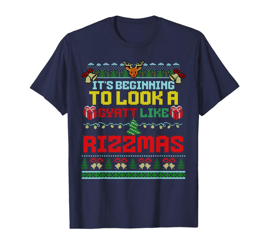 It's Beginning To Look A Gyatt Like Rizzmas Brainrot Xmas T-Shirt
