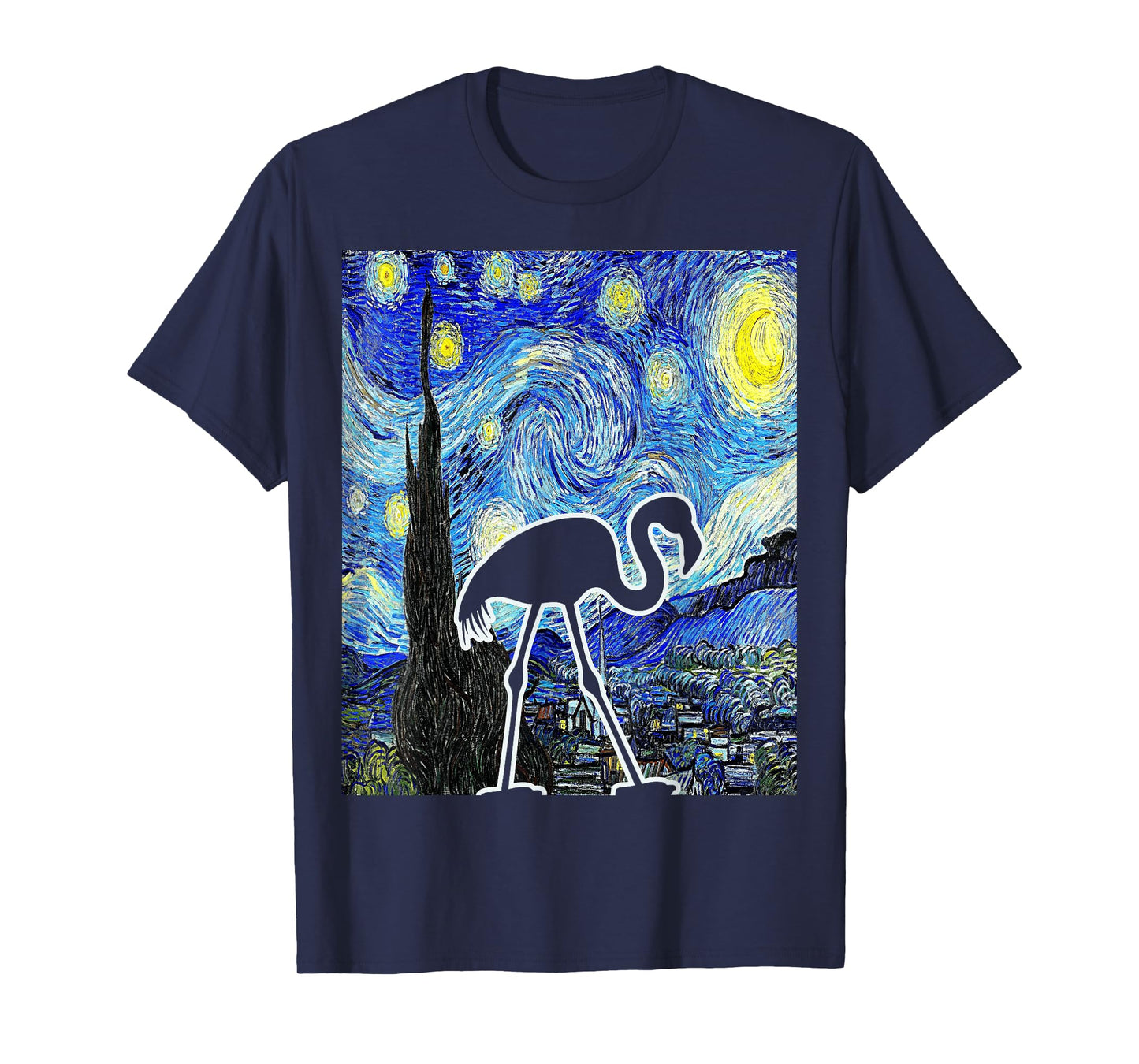 Flamingo Starry Night Flamingo Lover Van Gogh Flamingo Bird T-Shirt