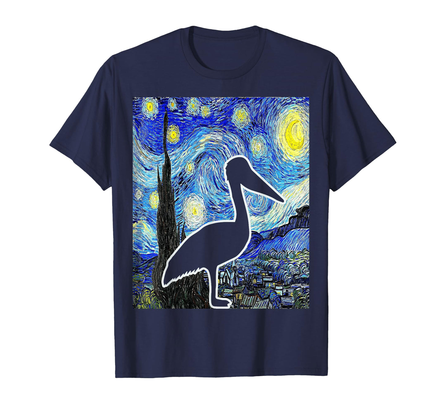 Pelican Starry Night Pelican Lover Pelican Birdwatching T-Shirt