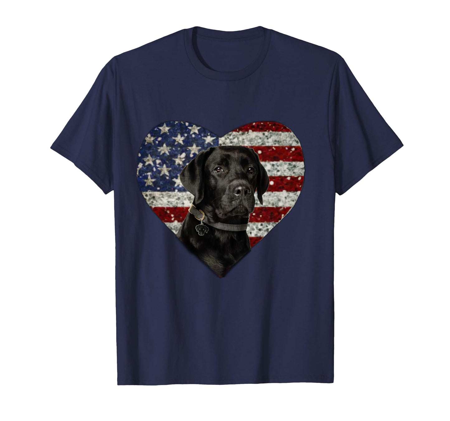 American Black Labrador USA Flag Lab Long Sleeve T-Shirt
