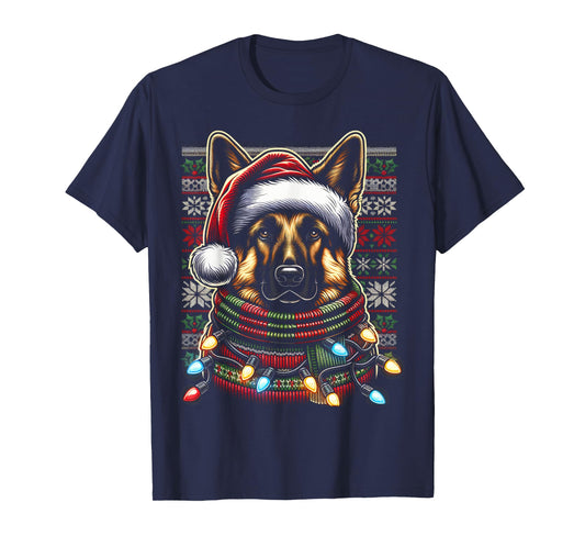 Christmas German Shepherd Xmas Shepherd Mom Dog Lover Womens T-Shirt