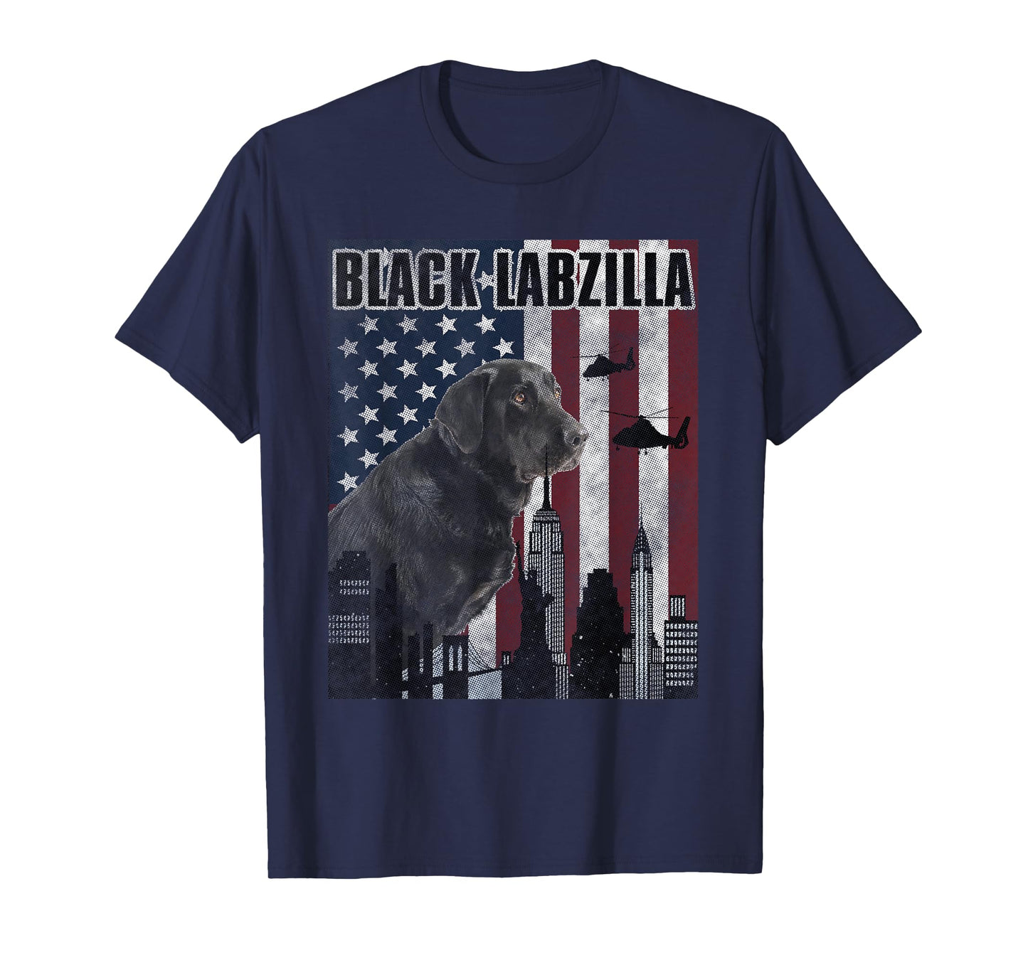 Black Labzilla Amercian Labrador Retriever T-Shirt Lab Tee