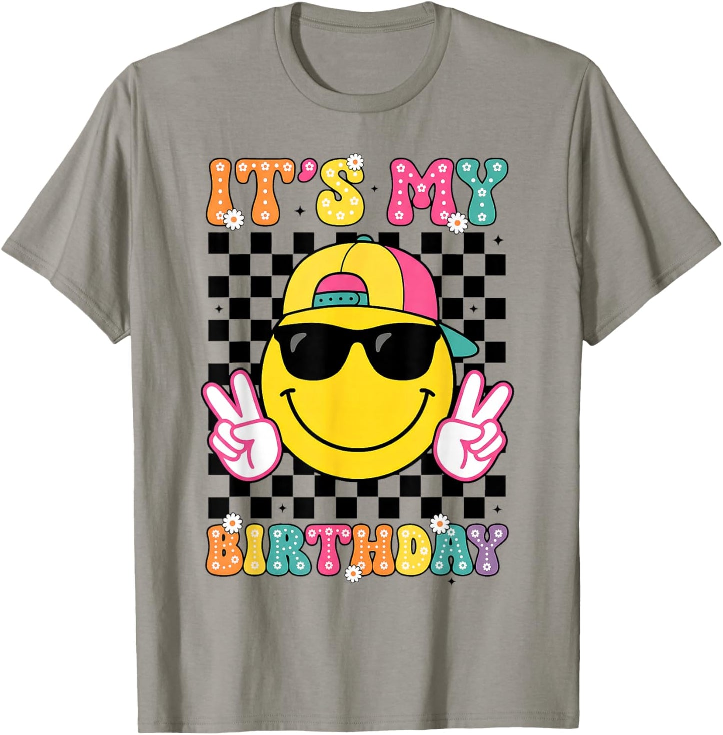 Groovy It's My Birthday Girls Women Teens Kid Bday Flower T-Shirt T-Shirt - T-Shirt | Sand