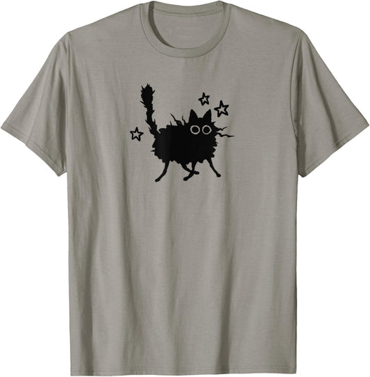 Y2K 90s Funny Scary Cat Tomcat is Scared under Starry T-Shirt