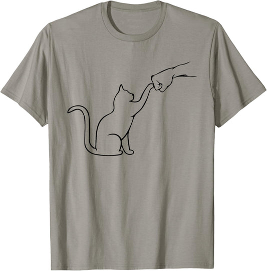 Cute Pet Tee I Love My Cat Best Friend Fist Bump Cat Lovers T-Shirt