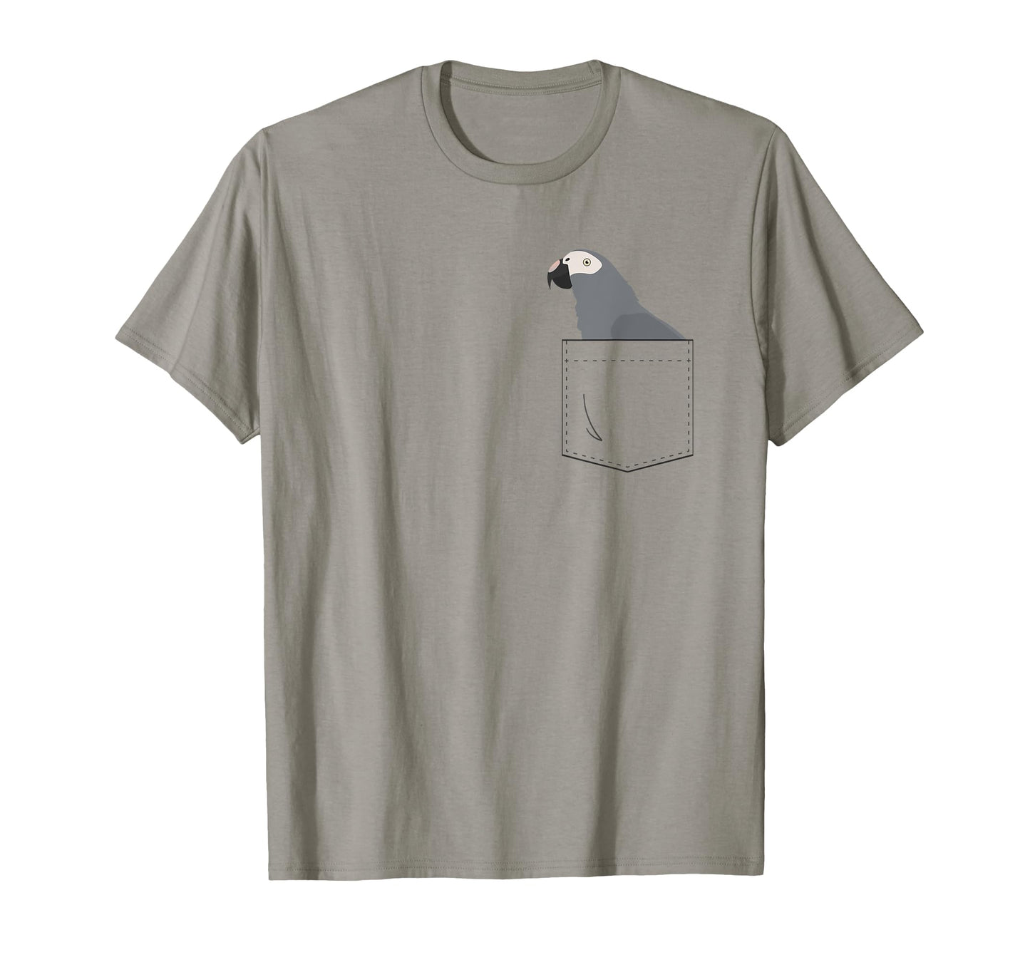 Timneh African Grey Parrot in Fake Pocket T-Shirt
