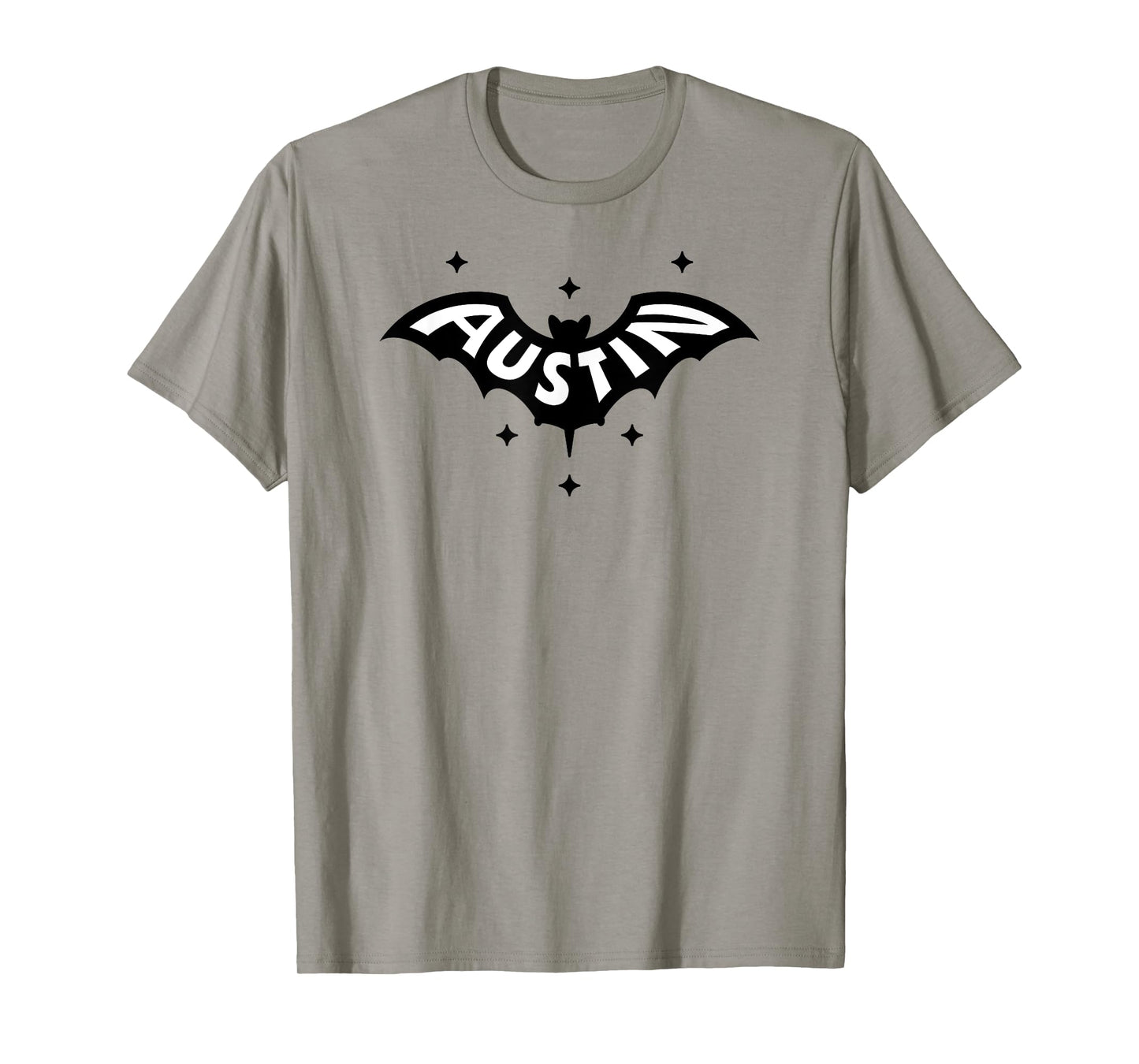 AUSTIN BAT - Austin TX Bat Logo W. Stars Two Tone Design T-Shirt
