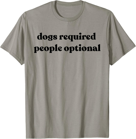 Vintage Retro Dogs Required People Optional Funny Dogs Lover T-Shirt