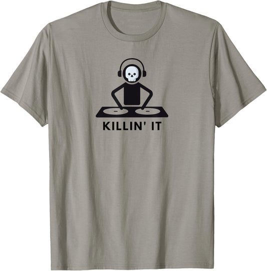 DJ Skeleton Halloween Funny T-Shirt T-Shirt