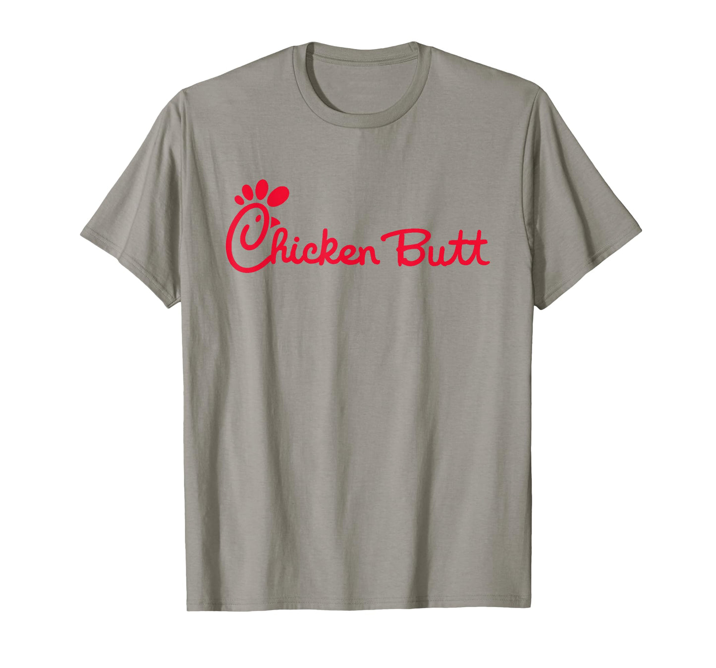 Casual Biscuits Chicken Butt T-Shirt - Unisex-Adults, Kids - White - Short Sleeve - Cotton 60%, Polyester 40%