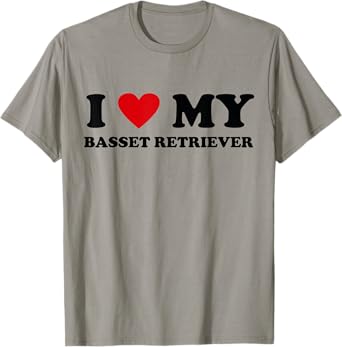 I Heart Dog Dad Mom - I Love Basset Retriever T-Shirt