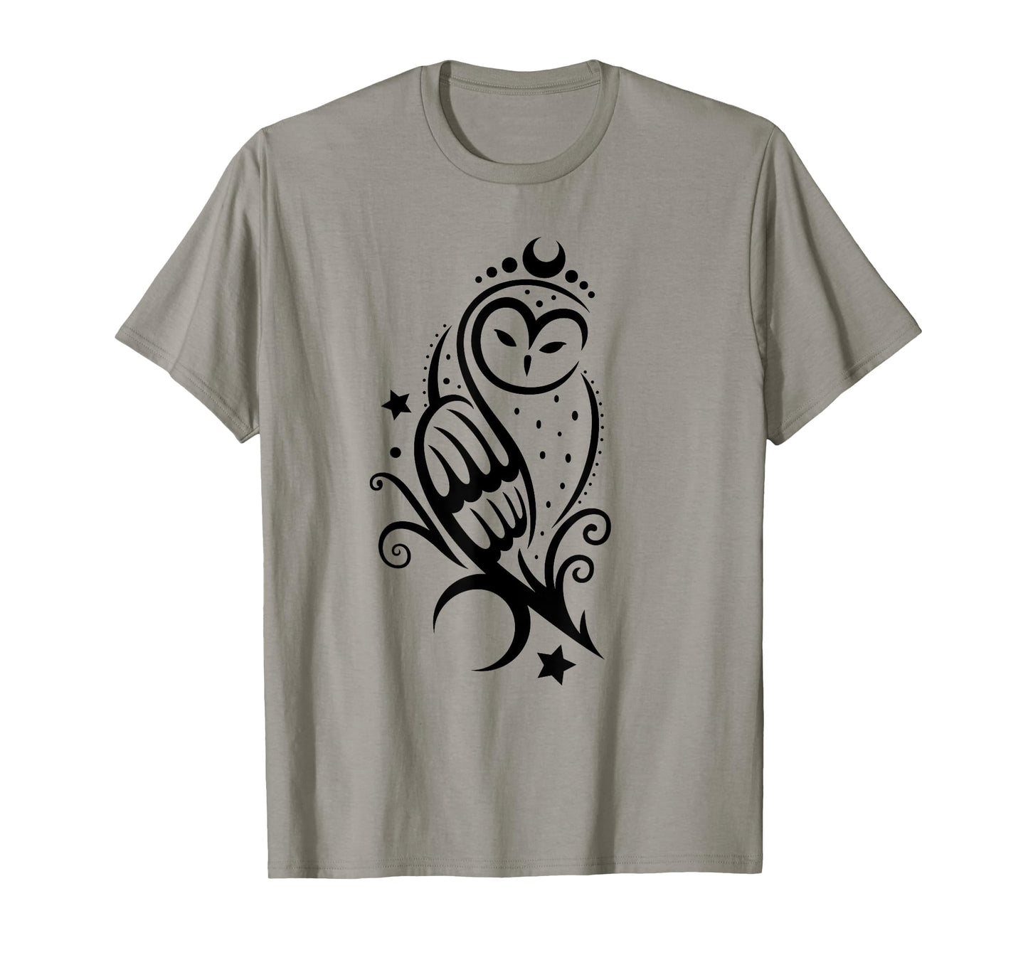 Tattoo Owl with Stars and Moon - Snow Owl Barn Owl T-Shirt