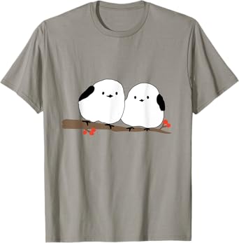 Shima Enaga Japanese Hokkaido Lovebird Cute Design Birds T-Shirt