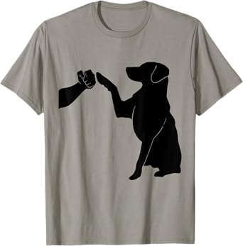 Human And Dog Paw Fist Bump Dog Lover Dog And Man Friendship T-Shirt