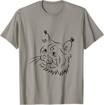 Maine Coon Cat Sketch Illustration T-Shirt