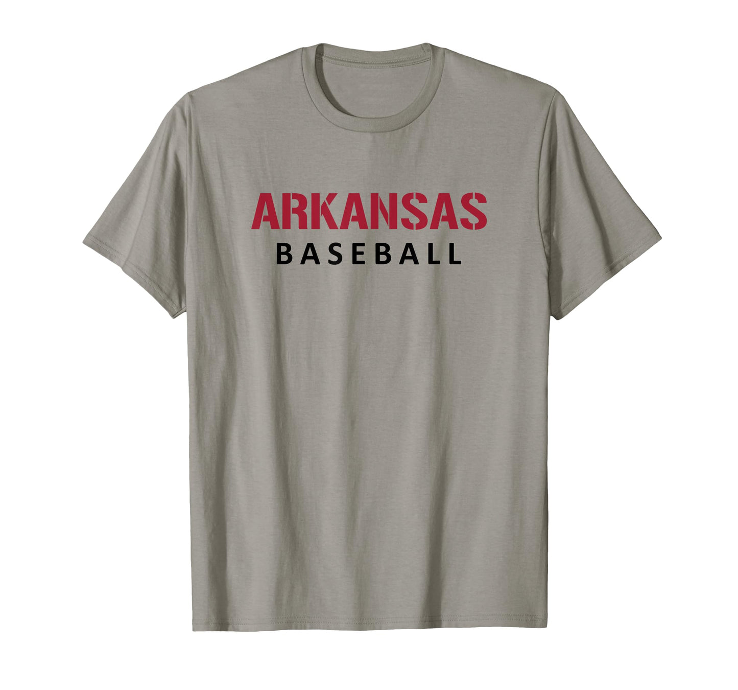 Arkansas Baseball Block and Stencil Font T-Shirt