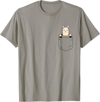 Llama Lovers Cute Funny Llama In Pocket T-Shirt