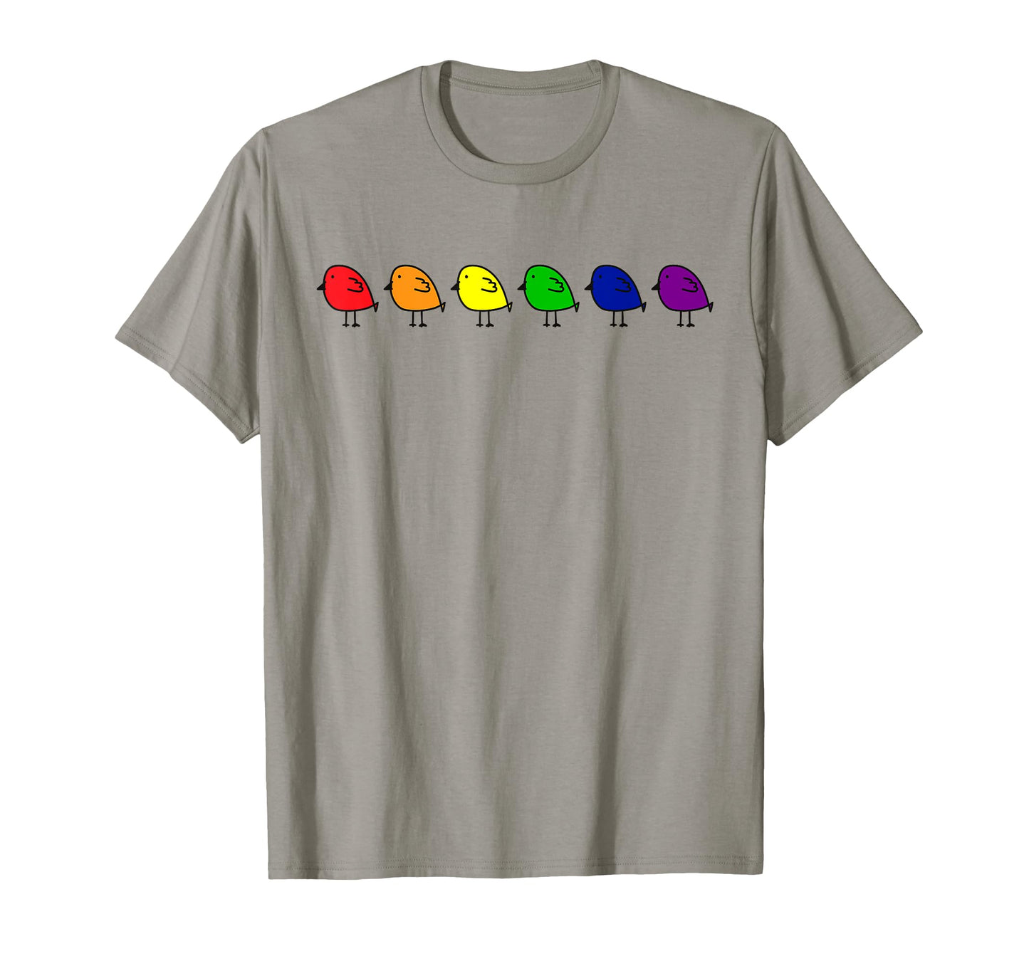 LGBTQ Gay Pride Subtle Pride Rainbow Flag Cute Birds T-Shirt