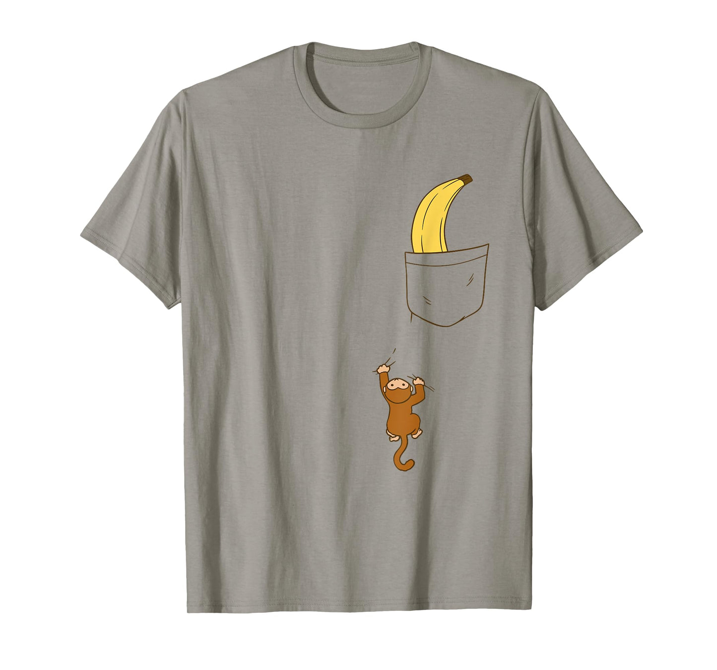 Funny Monkey Climbs A Tshirt To Get Banana Kids Cute Monkey T-Shirt