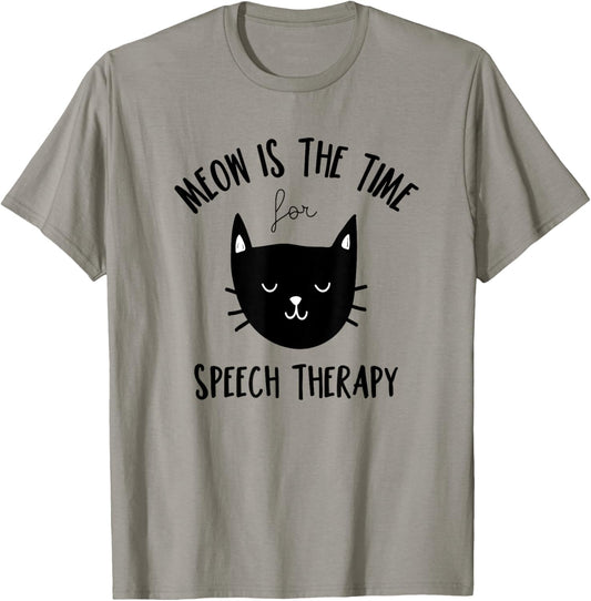 Funny Cat Pun Speech Therapy SLP Therapist Cute Kitten T-Shirt
