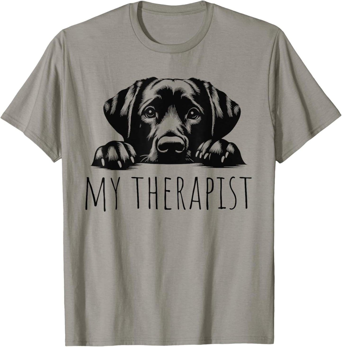 Unisex-Adult Dog Lovers All Ages Grey Cartoon Modern Classic Fit Round Collar Short Sleeve T-Shirt