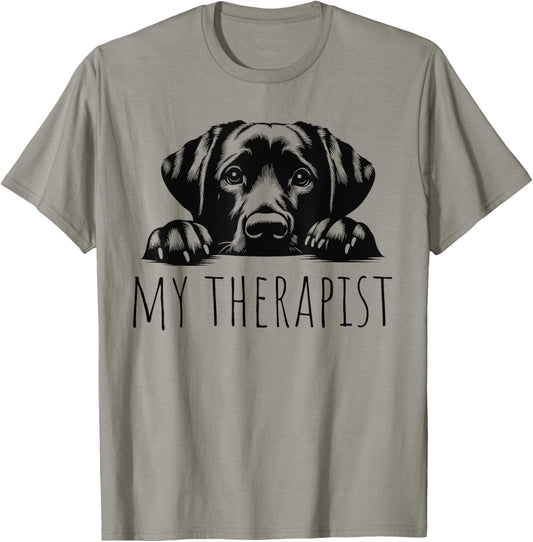 Unisex-Adult Dog Lovers All Ages Grey Cartoon Modern Classic Fit Round Collar Short Sleeve T-Shirt