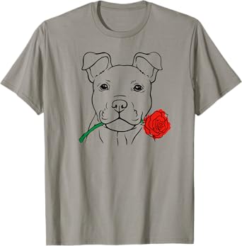 Cute Puppy Love with Rose - Dog Lover Christmas & Valentines T-Shirt