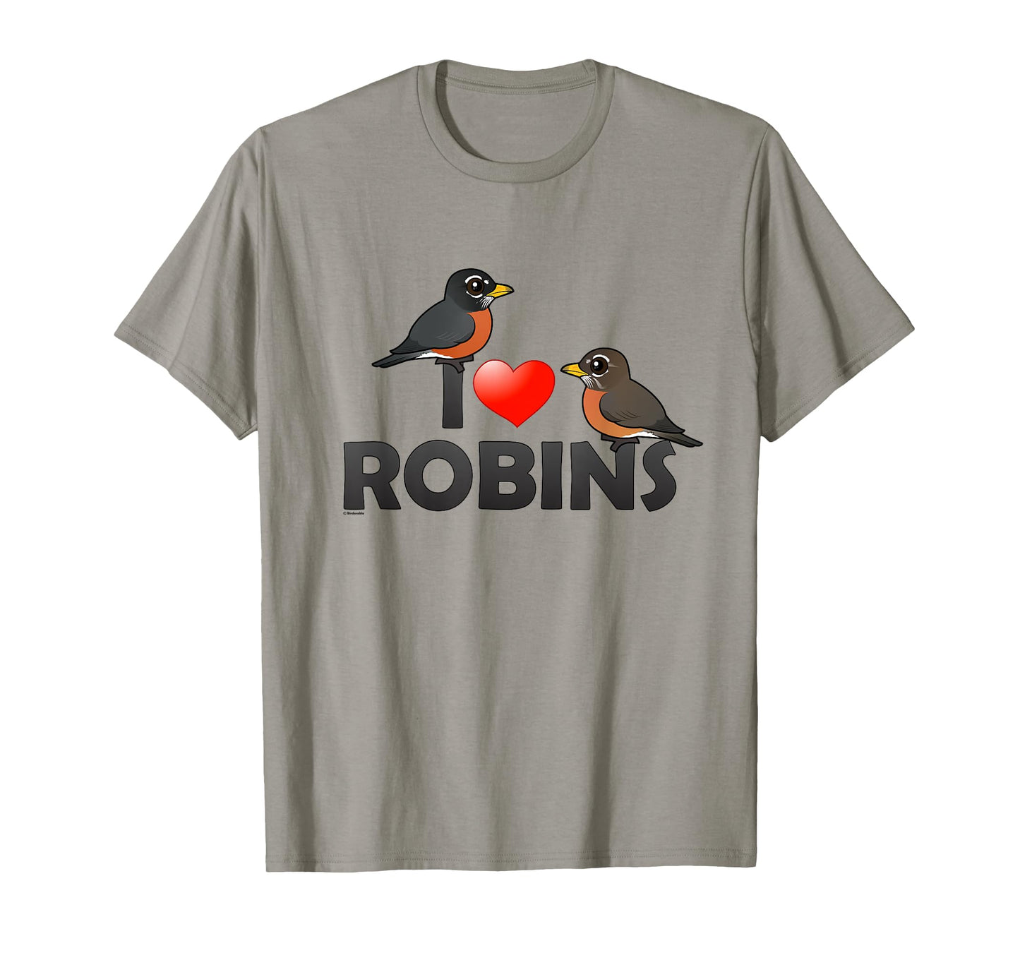 Cute I Love Robins Cartoon Bird T-Shirt
