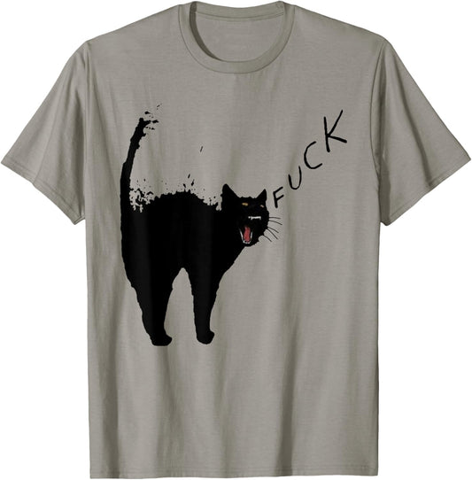 Angry - Black Cat - Fuck Yelling Art T-Shirt