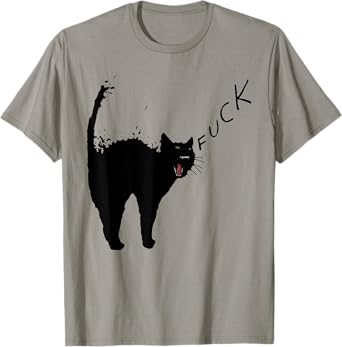 Angry - Black Cat - Fuck Yelling Art T-Shirt